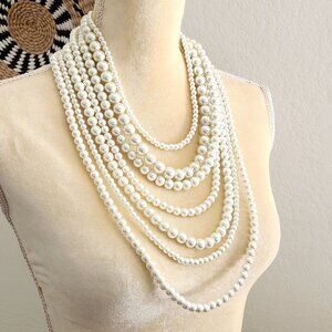 Elegant White Pearl Necklace